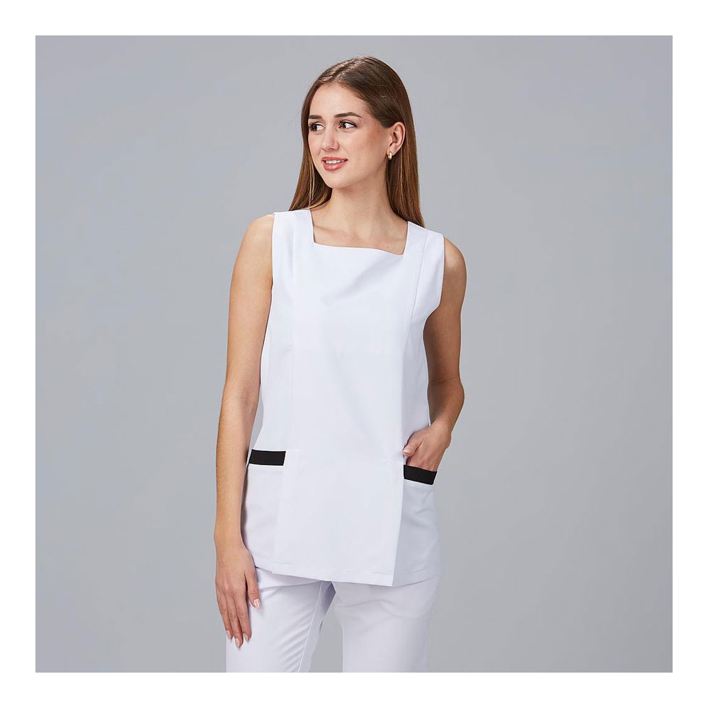 Blusa peluquera de microfibra lantana Garys 600032 blanco