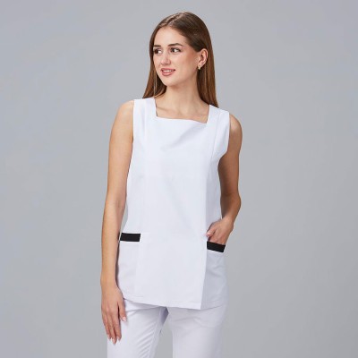 Blusa peluquera de microfibra lantana Garys 600032 blanco