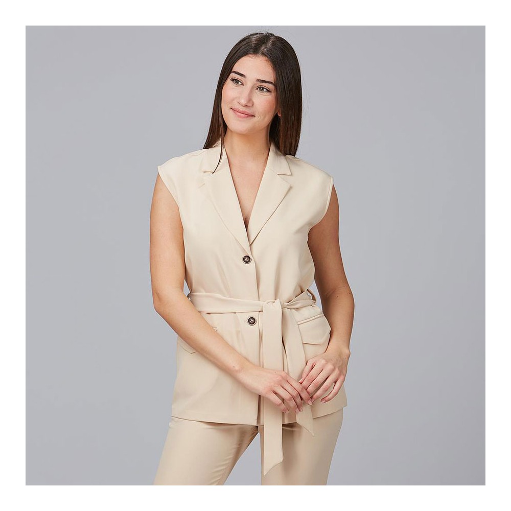 Chaleco peluquería solapa arabis Garys 600037 beige