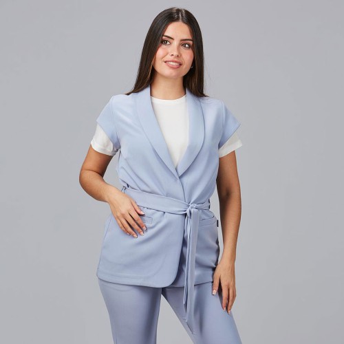 Chaqueta peluquera cuello smoking Garys 600039 azul maya