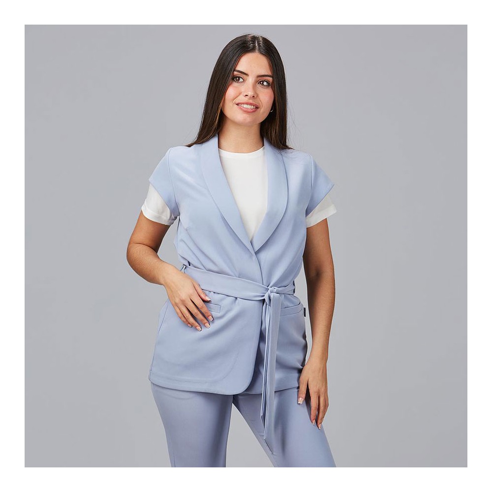 Chaqueta peluquera cuello smoking Garys 600039 azul maya