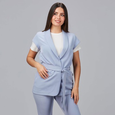 Chaqueta peluquera cuello smoking Garys 600039 azul maya