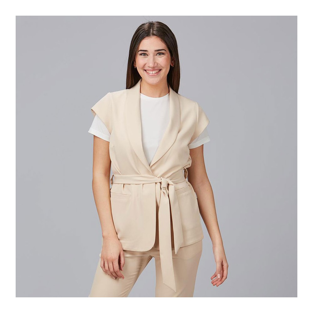Chaqueta peluquera cuello smoking Garys 600039 beige