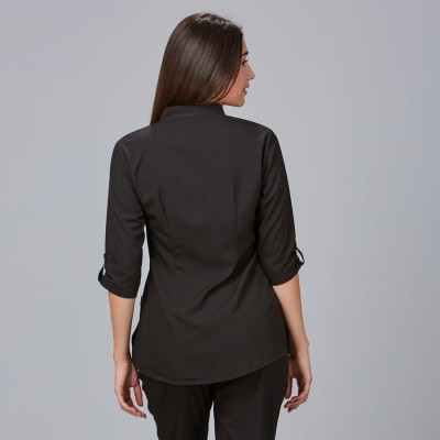 Blusa de peluquería cuello mao vinca Garys 600041 negro