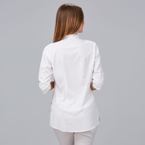 Blusa de peluquería cuello mao vinca Garys 600041 blanco