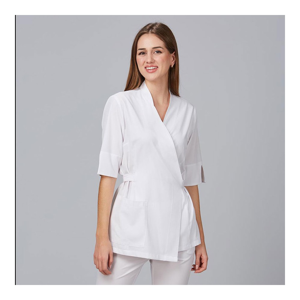 Blusa kimono para peluquera cardota Garys 600042 blanco