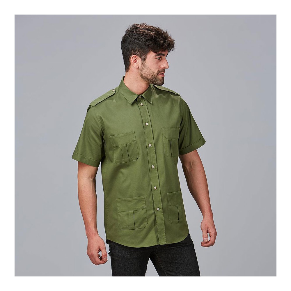 Camisa UNISEX para peluquería Garys 600054 verde caqui