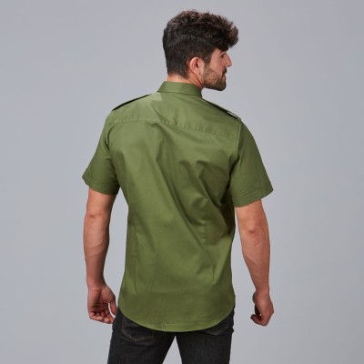 Camisa UNISEX para peluquería Garys 600054 verde caqui