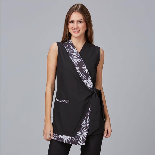Blusa de microfibra para peluquería Garys 600055 negro