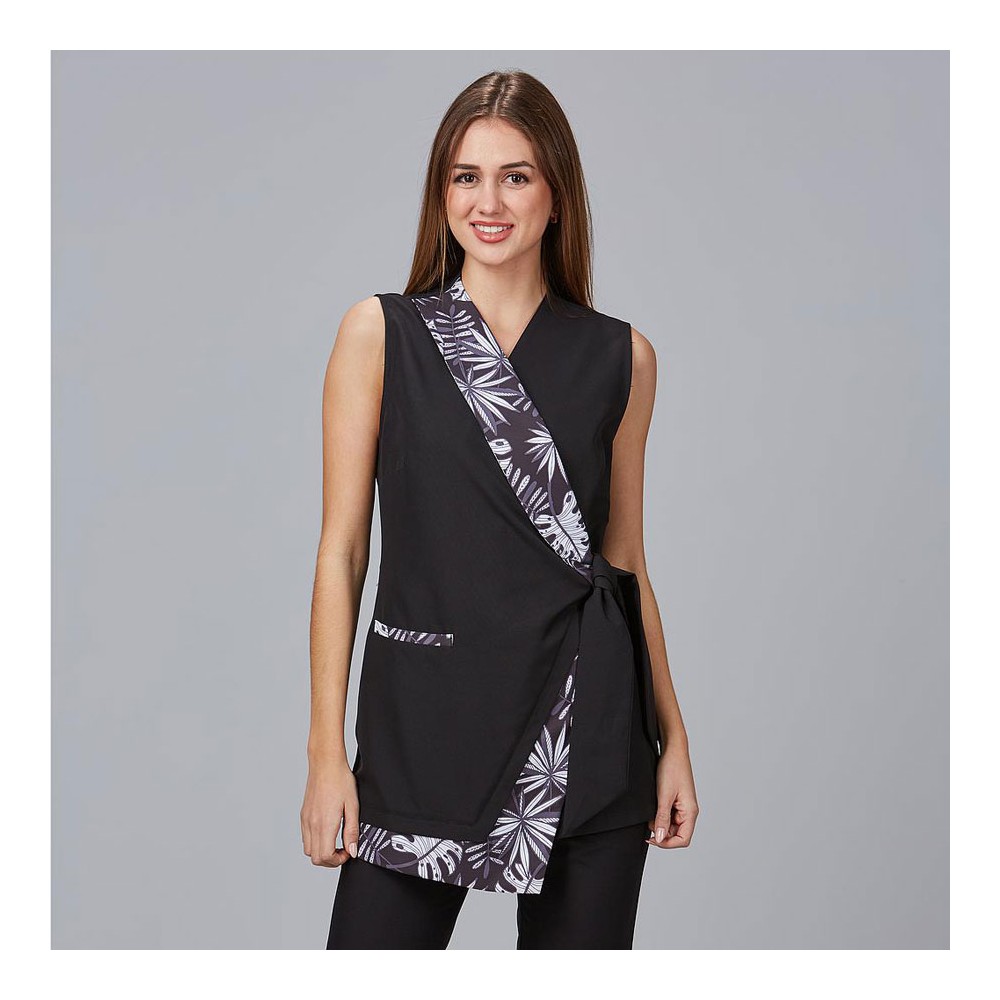 Blusa de microfibra para peluquería Garys 600055 negro