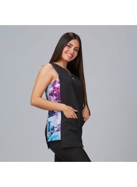 Blusa para peluquera de microfibra tiaca Garys 600057 negro