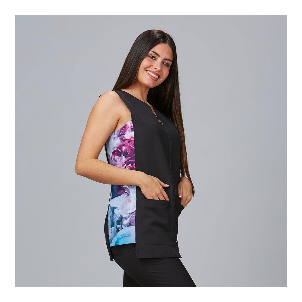 Blusa para peluquera de microfibra tiaca Garys 600057 negro