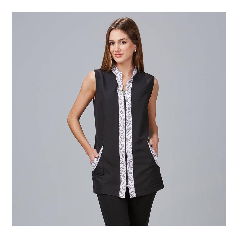 Blusa para peluquera de microfibra silence Garys 600058 negro