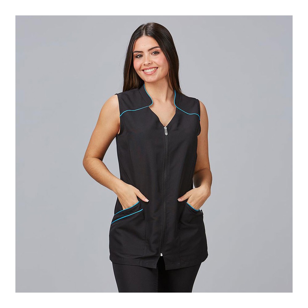 Blusa para peluquera de microfibra begonia Garys 634800 turquesa