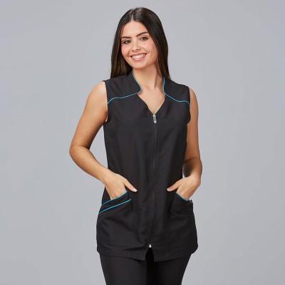 Blusa para peluquera de microfibra begonia Garys 634800 turquesa
