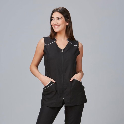 Blusa para peluquera de microfibra begonia Garys 634800 blanco