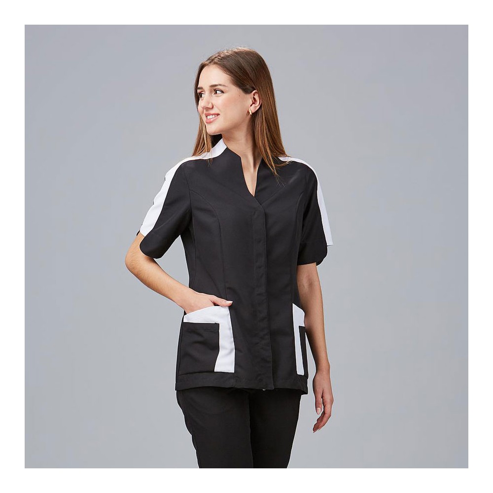 Blusa para peluquera de microfibra poppy Garys 635500 negro