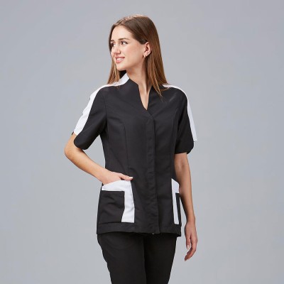Blusa para peluquera de microfibra poppy Garys 635500 negro