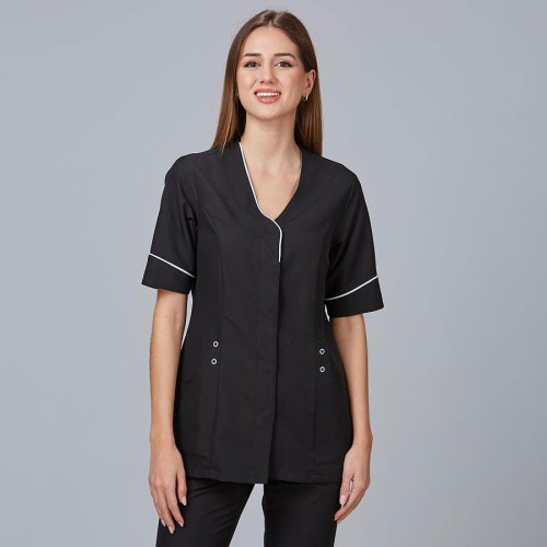 Blusa para peluquera de microfibra cinta Garys 635800 negro