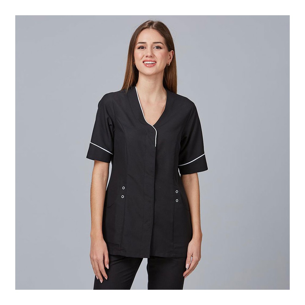 Blusa para peluquera de microfibra cinta Garys 635800 negro