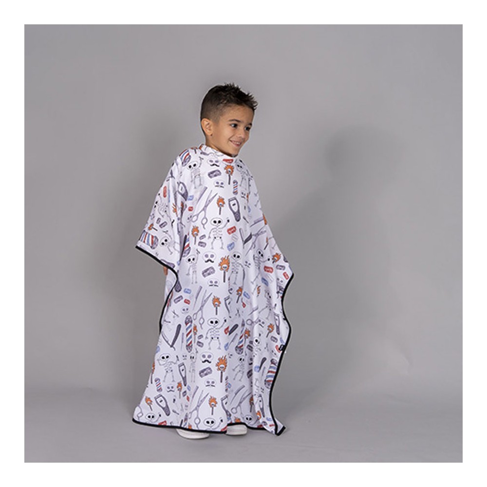 Capa de peluquería infantil estampada Garys 350002 huesos