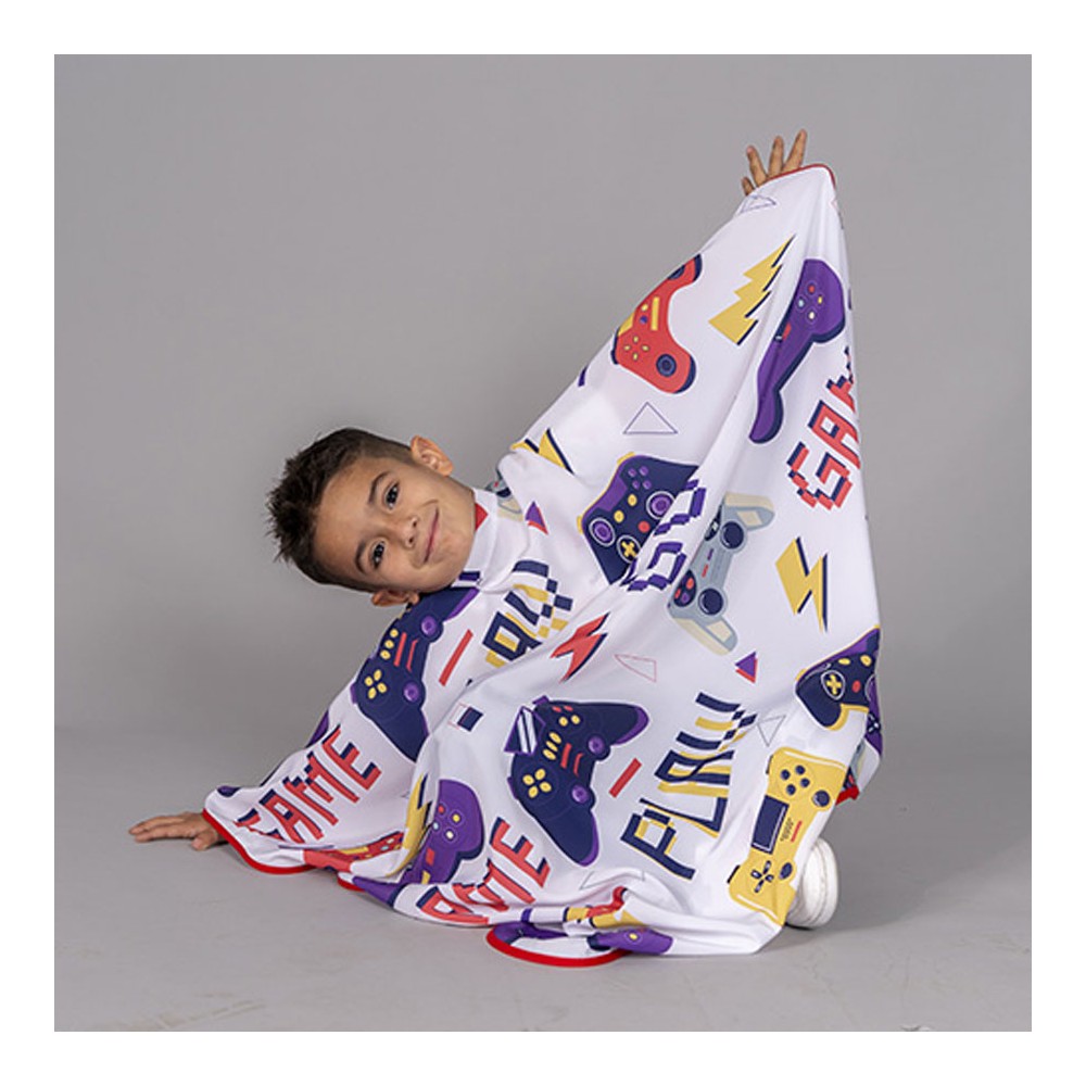 Capa de peluquería infantil estampada Garys 350002 game