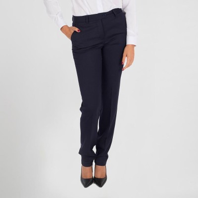 Pantalón de trabajo de mujer moderno y elegante de alta calidad marino