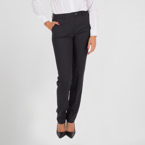 Pantalón de trabajo de mujer moderno y elegante de alta calidad negro