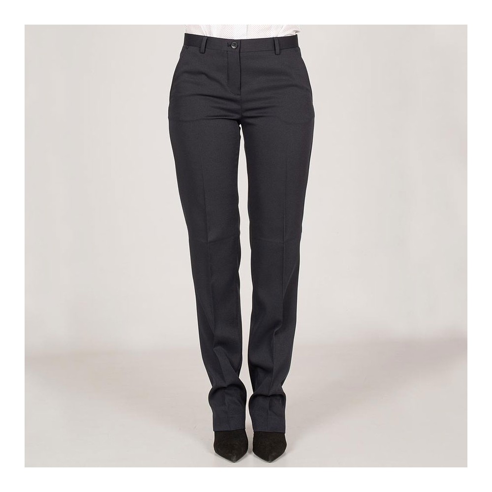 Pantalón de trabajo de mujer antimanchas y elástico marino
