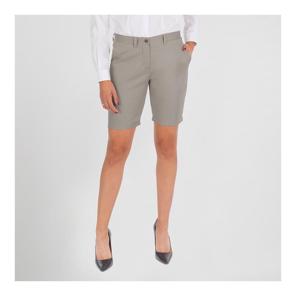 Bermuda de trabajo de mujer ajustada y elegante gris