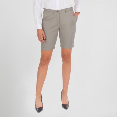 Bermuda de trabajo de mujer ajustada y elegante gris
