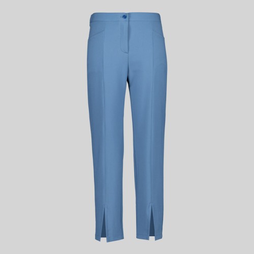 Pantalón peluquera de microfibra abertura central baja Garys 700036 azul grisaceo