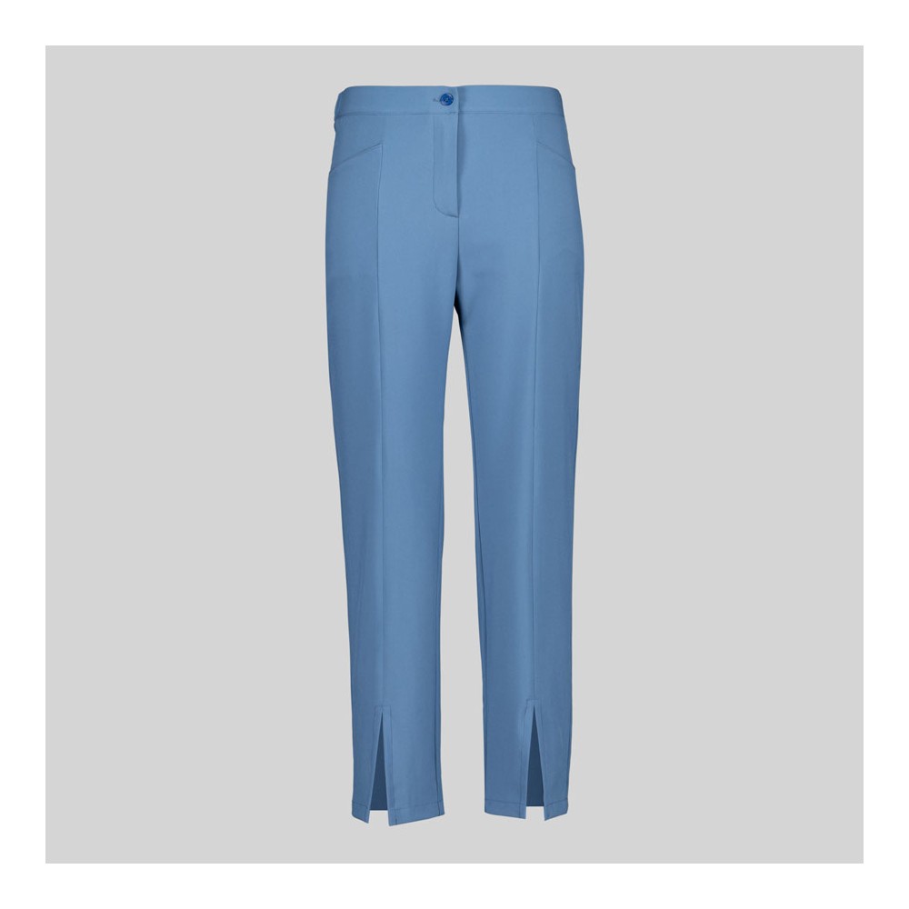Pantalón peluquera de microfibra abertura central baja Garys 700036 azul grisaceo