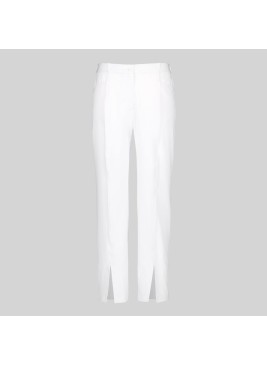 Pantalón peluquera de microfibra abertura central baja Garys 700036 blanco