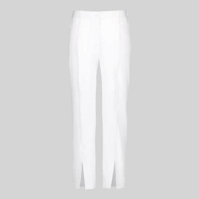 Pantalón peluquera de microfibra abertura central baja Garys 700036 blanco