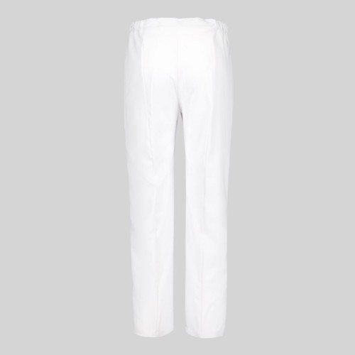 Pantalón peluquera de microfibra abertura central baja Garys 700036 blanco