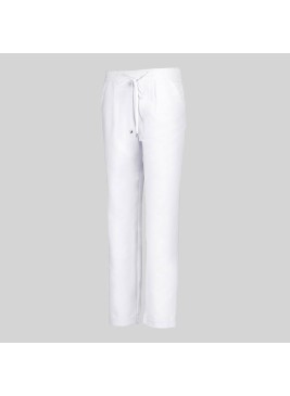 Pantalón peluquera de microfibra cintura elástica Garys 700045 blanco