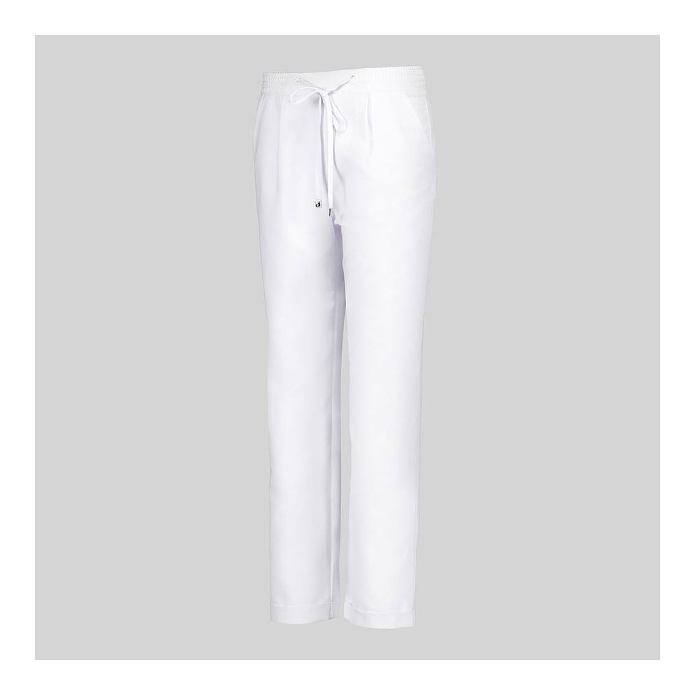 Pantalón peluquera de microfibra cintura elástica Garys 700045 blanco