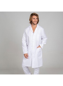 Bata médica de hombre semi-ajustada de manga larga