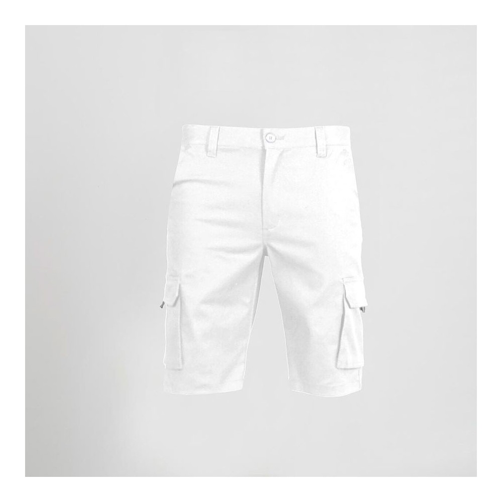 Bermuda de trabajo elástica Multibolsillos Garys 750400 blanco
