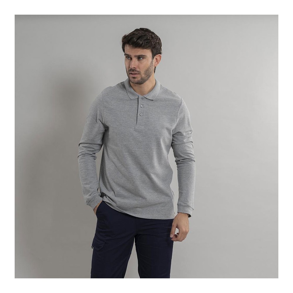 Polo de trabajo para hombre algodón Garys  850008 gris mezcla