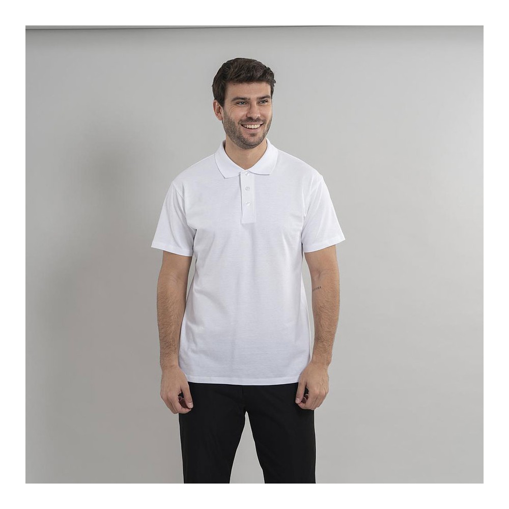 Polo trabajo industrial hombre algodón Garys 850009 blanco