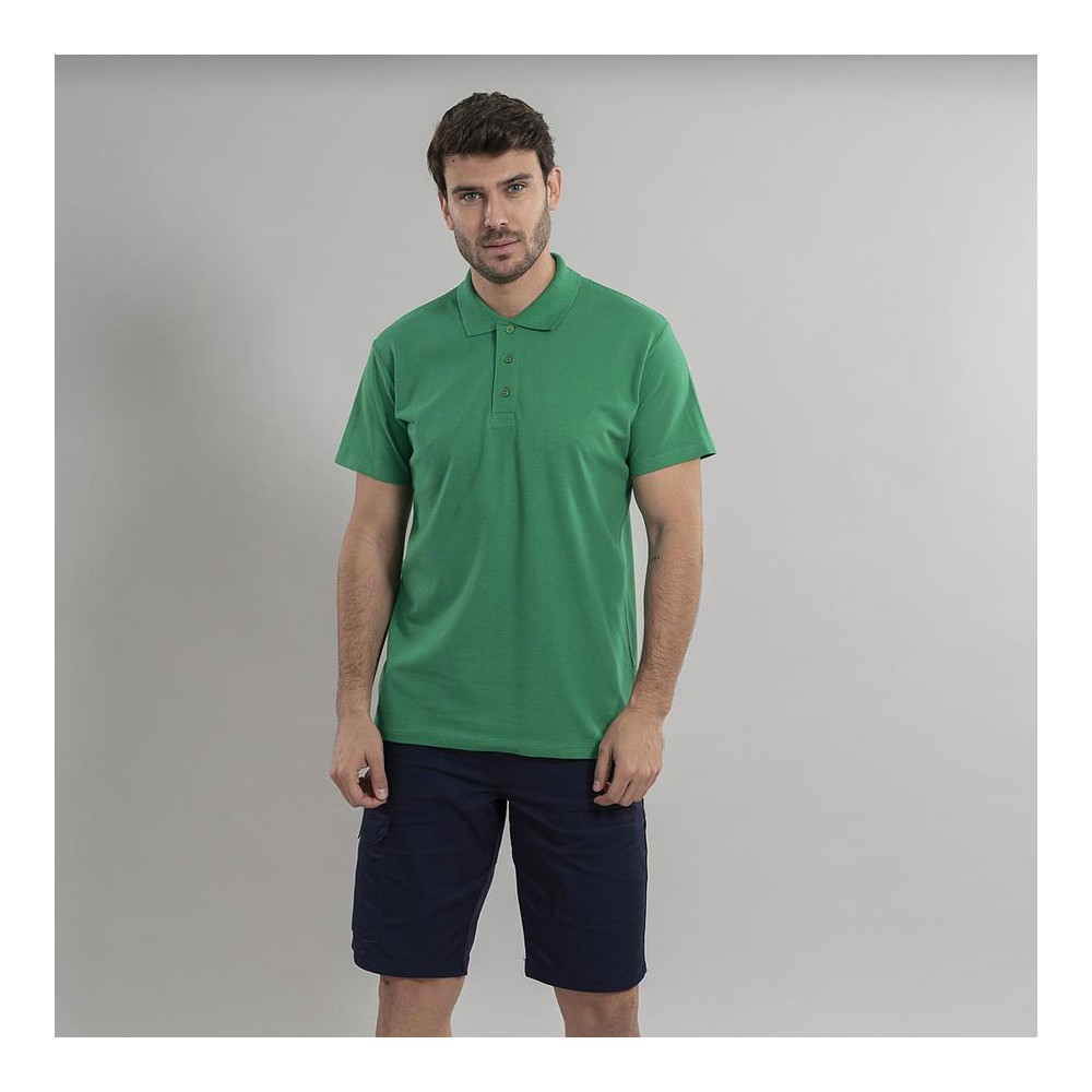 Polo trabajo industrial hombre algodón Garys 850009 verde pradera