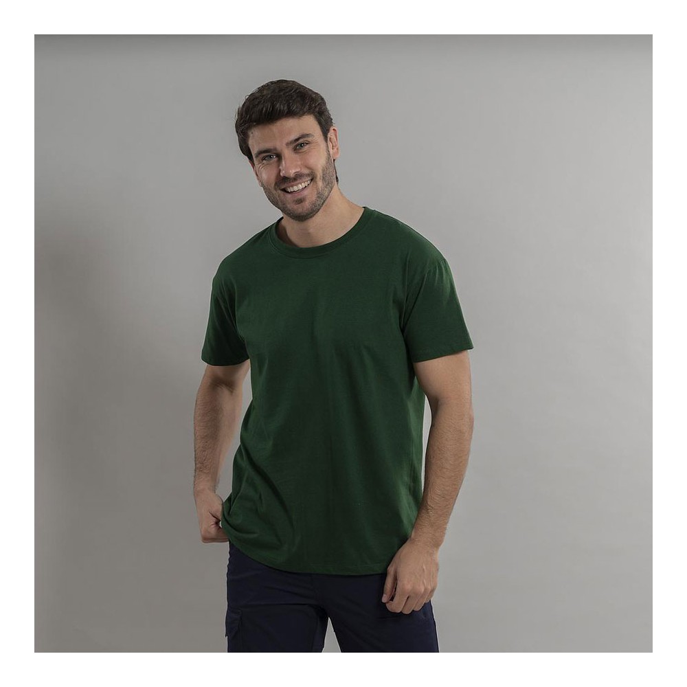 Camiseta de trabajo hombre Algodón semipeinado Garys 850015 verde botella