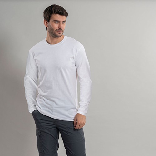 Camiseta de trabajo industrial para hombre 100% algodón Garys 850019 blanco