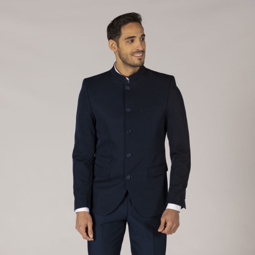 Americana trabajo hombre cuello mao Garys 800005 marino