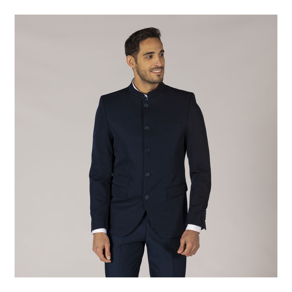 Americana trabajo hombre cuello mao Garys 800005 marino
