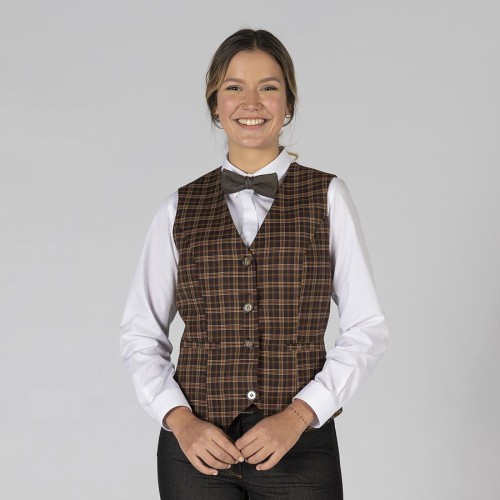 Chaleco de Trabajo para Mujer Cuadros welsh Garys 950005 Marron