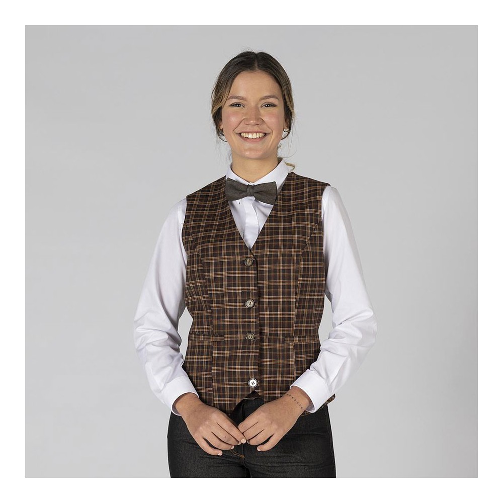 Chaleco de Trabajo para Mujer Cuadros welsh Garys 950005 Marron