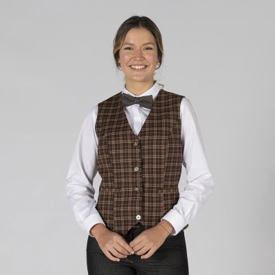 Chaleco de Trabajo para Mujer Cuadros welsh Garys 950005 Marron